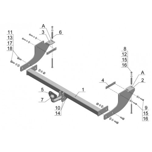 Фаркоп Avtos на GREAT WALL Safe	2004-2010 Арт.GW 07