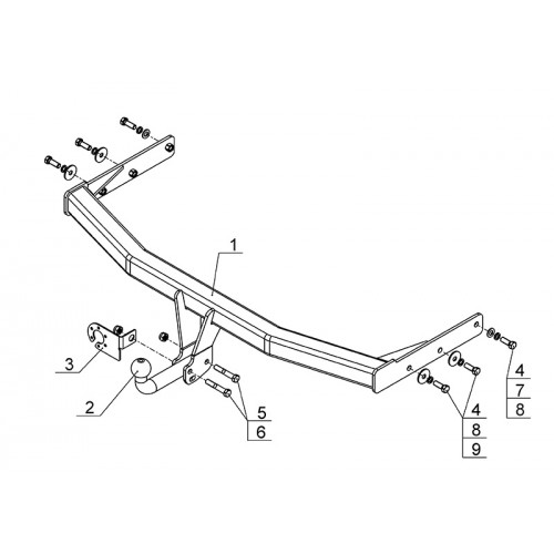 Фаркоп Avtos на GREAT WALL Hover H3 2014- Арт.GW 12