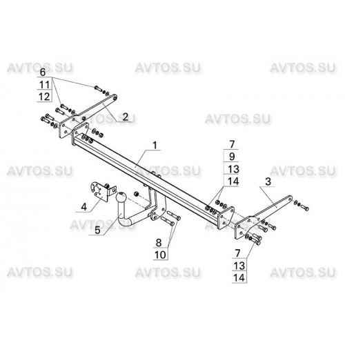 Фаркоп Avtos на SUZUKI Vitara 2015- Арт.SZ 12