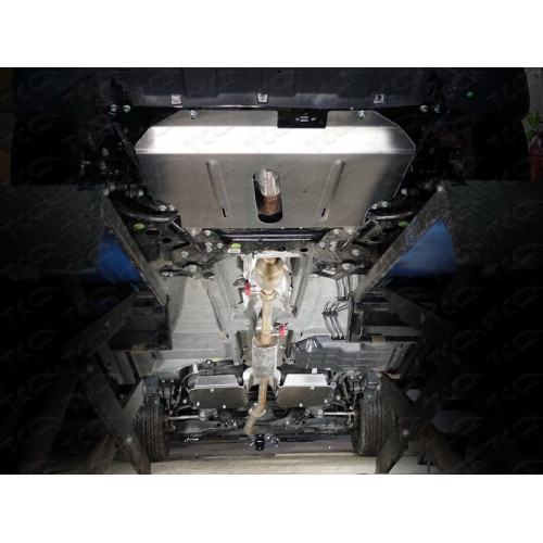 Защита Картера двигателя, КПП, Топливного бака ТСС для Geely Emgrand X7 2013-2019, Алюминий 4 мм - Арт. ZKTCC00402К